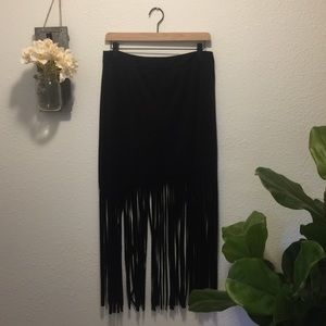 SUEDE ZARA FRINGE SKIRT